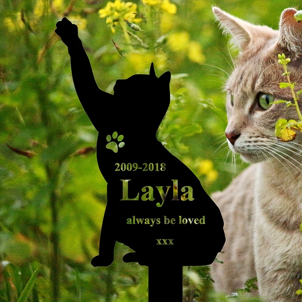 Personalized Engraved Gift - Custom Cat Memorial Stake, Cat Memorial