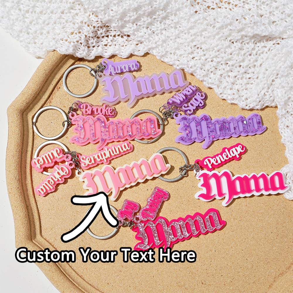 Personalized Engraved Gift - 1 Customized MAMA Keychain - Personalized