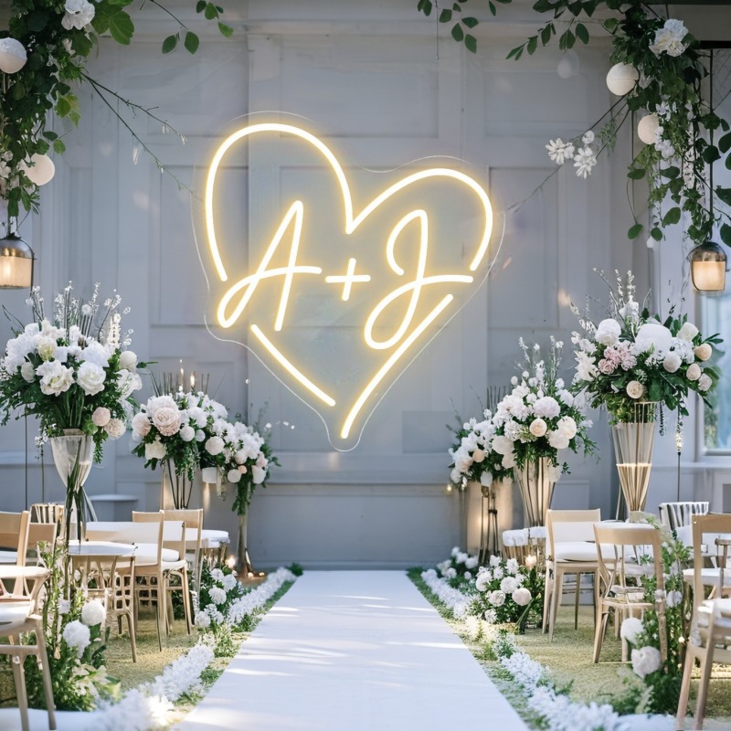 Custom Initials Heart LED Neon - Personalized Engraved Gift reseña y precio