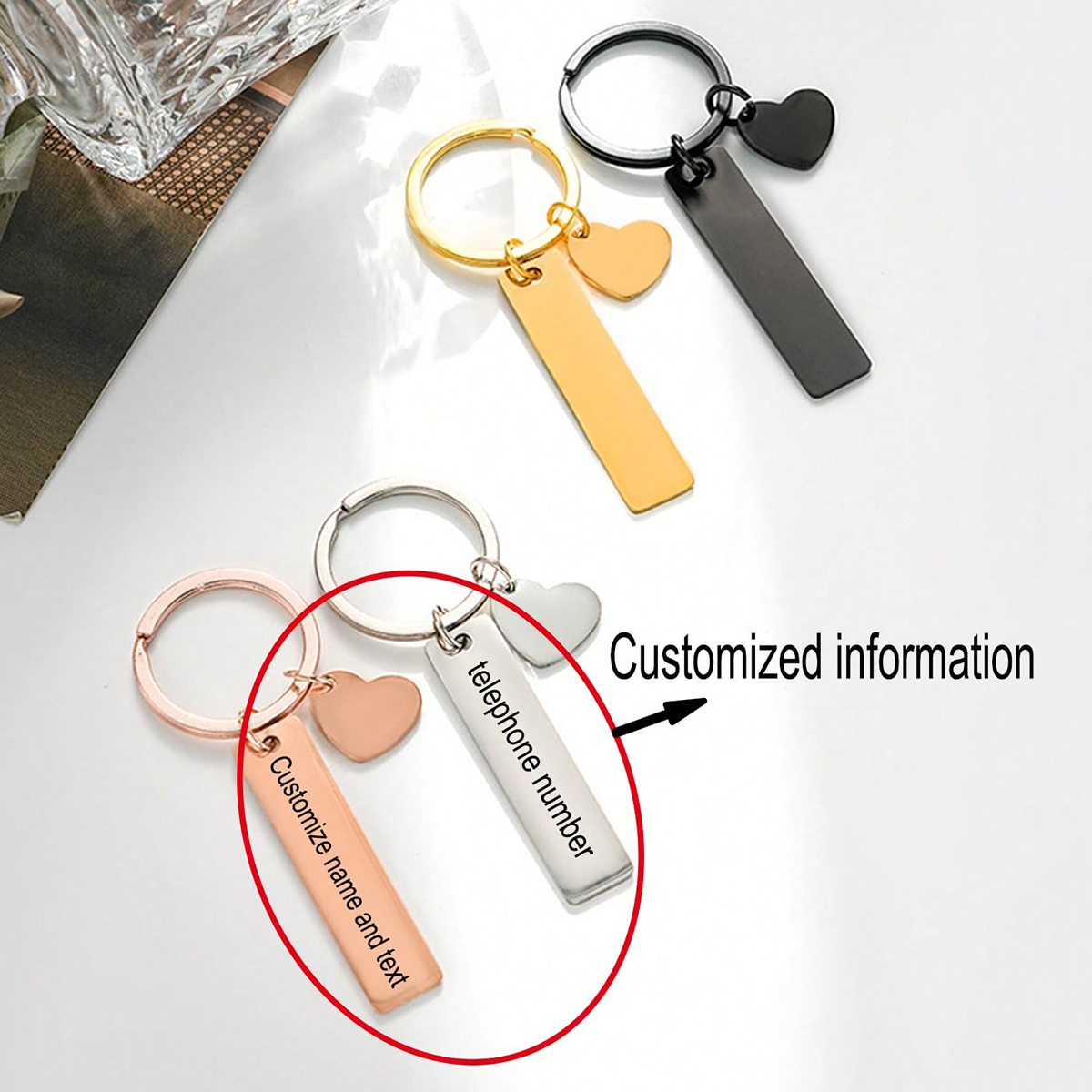 Custom Text Keychain Personali - Personalized Engraved Gift reseña y precio