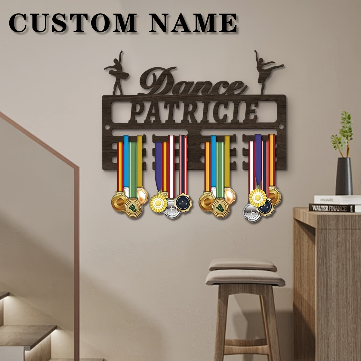 1pc Custom Wooden Medal Hanger - Personalized Engraved Gift reseña y precio