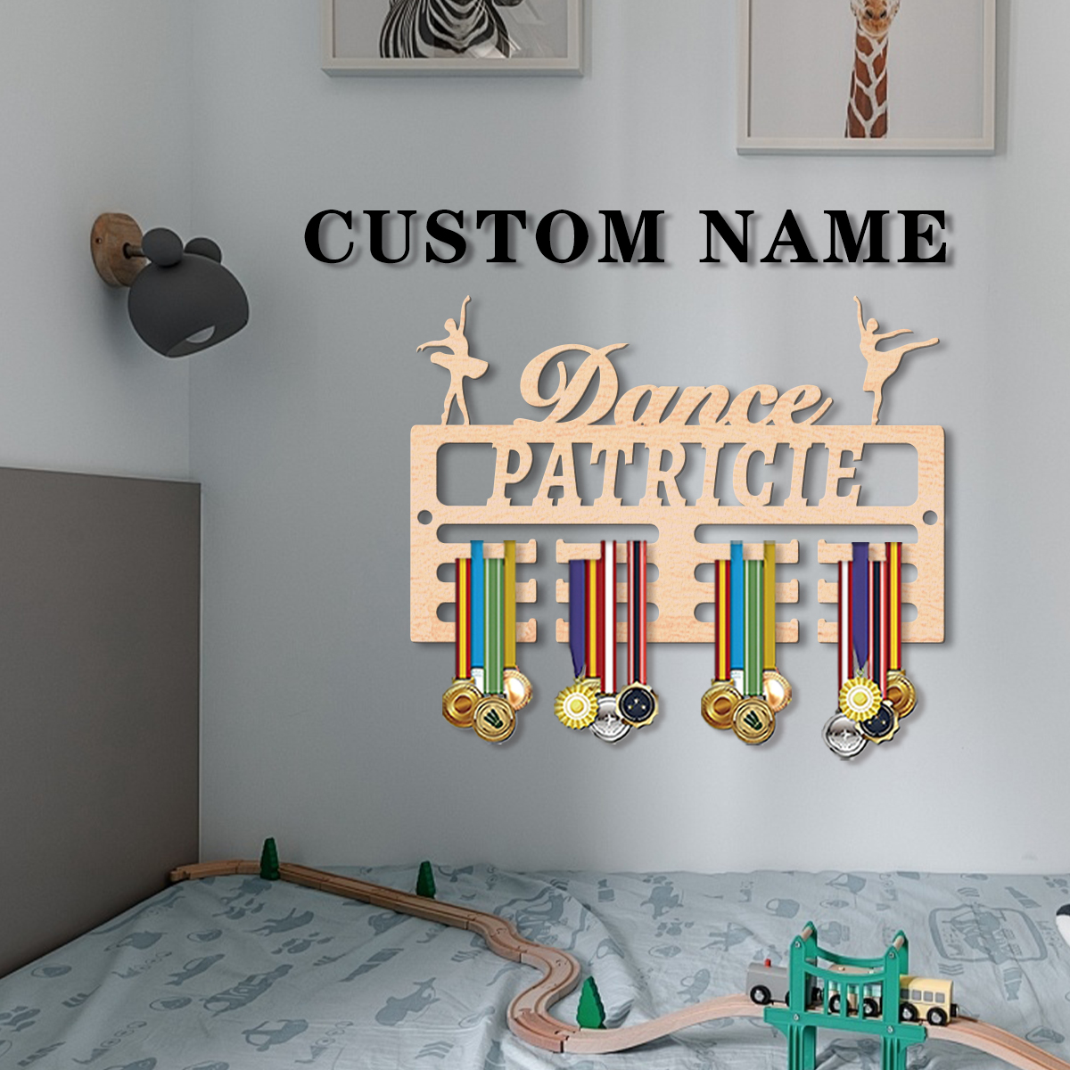 1pc Custom Wooden Medal Hanger - Personalized Engraved Gift reseña y precio