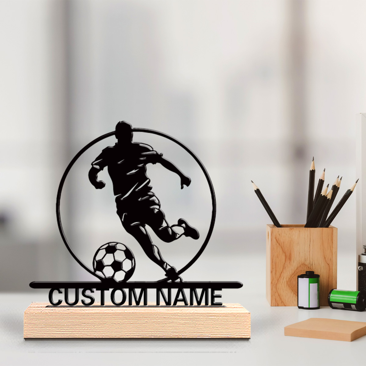 Custom Soccer Player Metal Sta - Personalized Engraved Gift reseña y precio